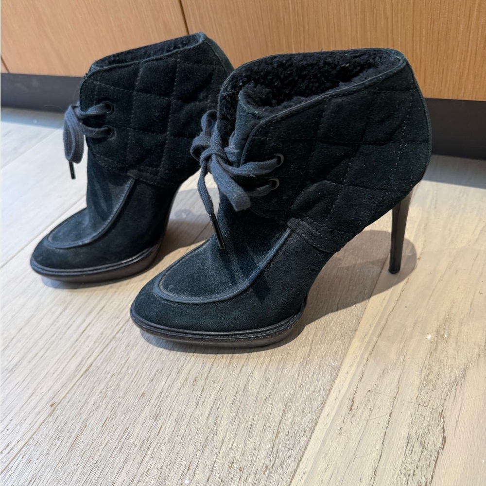 Burberry Black Quilted Heeled Booties